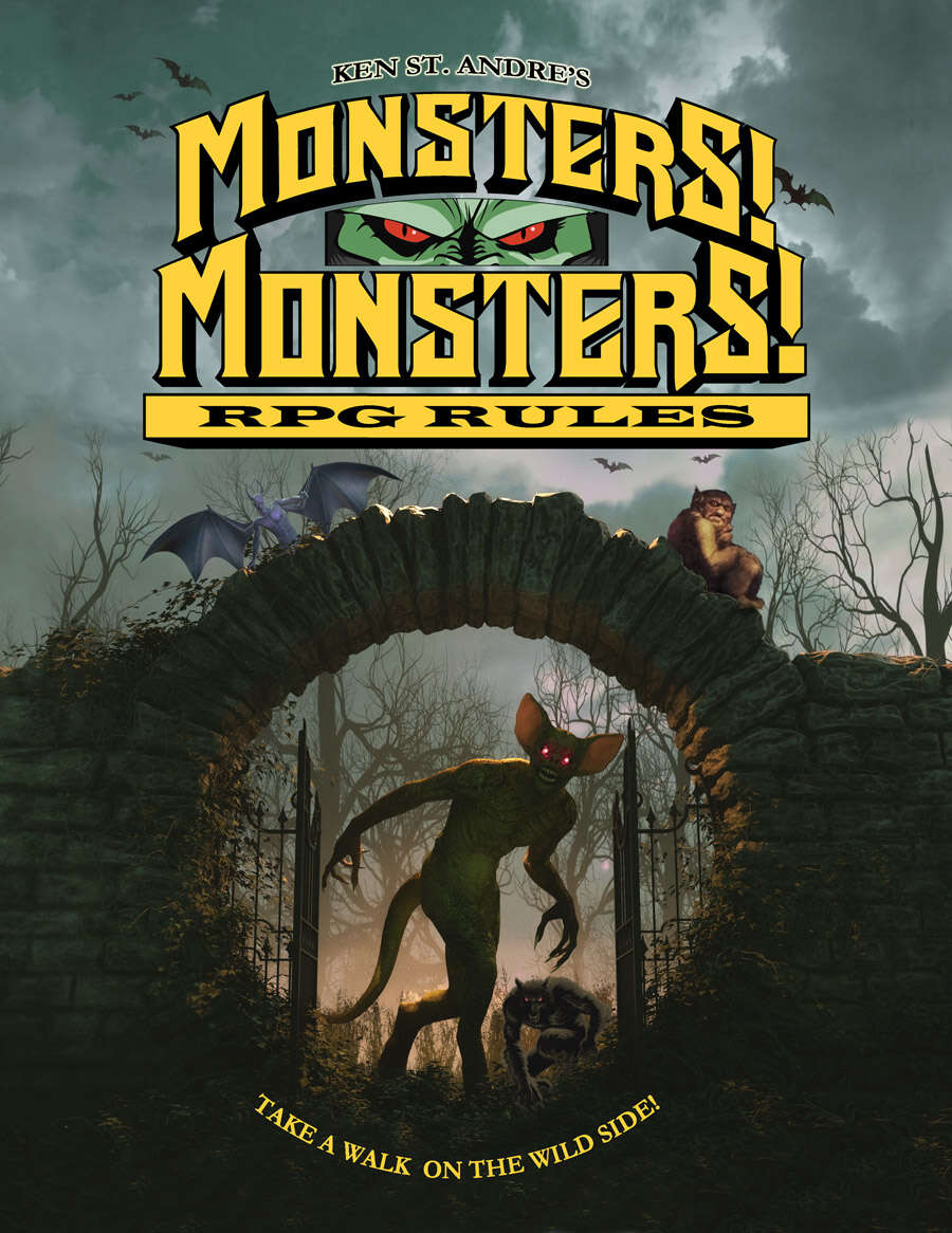 Cover art for the Monsters! Monsters! RPG rules book.